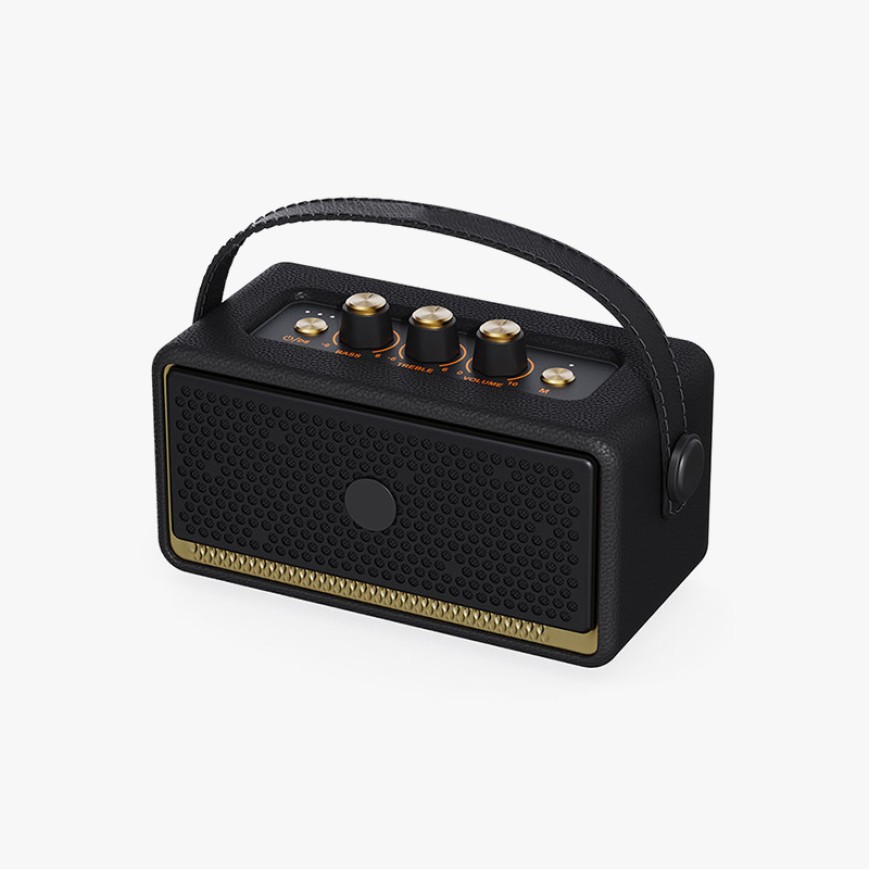 High-end textured Bluetooth retro speakers