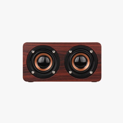 HIFI stereo wood grain retro speakers
