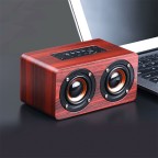 HIFI stereo wood grain retro speakers