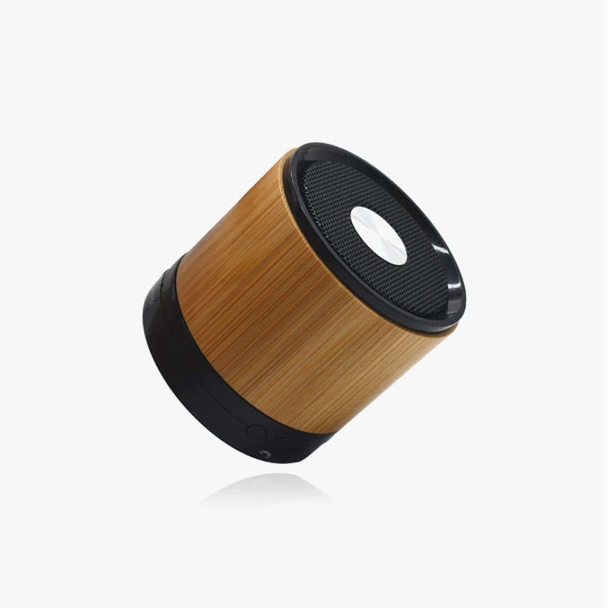 Wooden cylindrical Bluetooth retro speaker