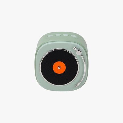 Compact portable record player-style Bluetooth retro speaker