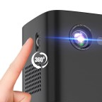 Black rechargeable smart short-throw projector