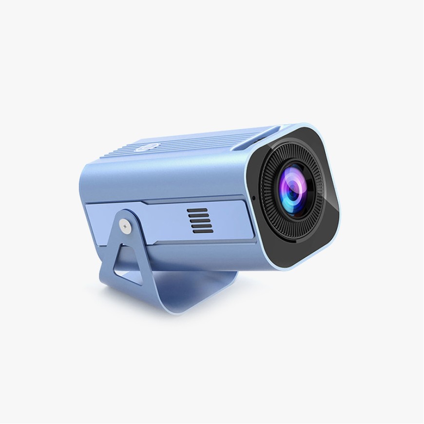 Blue adjustable angle smart projector